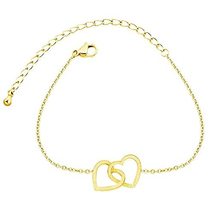 Heart bracelet,double heart,bracelet,silver bracelet,love bracelet,heart,gift fo - £19.95 GBP