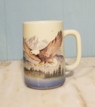 Otagiri Flying Bald Eagle -Snowy Mountain Backdrop-Coffee Cup Mug - Japan - £9.93 GBP