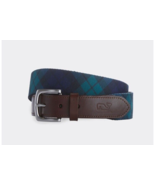 Vineyard Vines Belt Men 30 Blackwatch Plaid Belt Canvas Leather Icon Pre... - $25.36 CAD