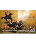 1971 MARLBORO Cigarettes 2 Page Vintage Print Ad Horses Farm Country - $15.24