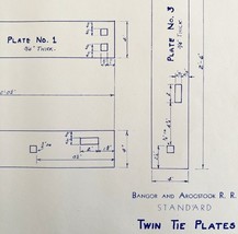 1948 Railroad Bangor Aroostook Twin Tie Plate Standard Blueprint F10a DW... - $84.36