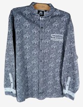 English Laundry Men&#39;s Button Up Shirt Size XXL Gray Paisley Pockets 100% Cotton - £12.46 GBP