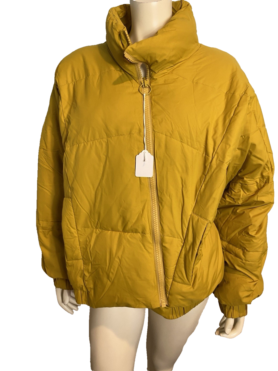 cabi Gold Pleather Puff Jacket, Women&#39;s Size L - $66.49