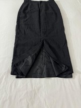 Sassco RN#50610 Women’s 4P Wool Back Zipper Pleated Front Pencil Black Skirt image 14