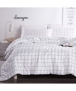 White Grid Comforter Set Twin Size (66X90 Inch), 2 Pieces(1 Grid Comfort... - £59.51 GBP