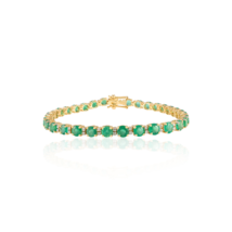 18K Gold Emerald tennins bracelets - £3,865.68 GBP