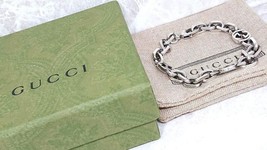 Gucci Bracelet Interlocking G Chain Sterling Silver sv 925 7 1/2&quot; Gucci ... - $269.88