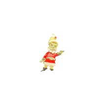 Vintage Goldtone Santa Claus Pin Brooch 2 inch - £15.48 GBP
