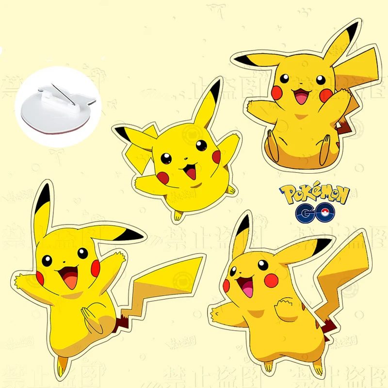 2/5pcs Pokemon cartoon anime figure Pikachu pin accessories acrylic backpack - £8.30 GBP+