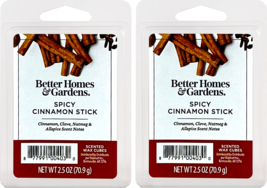 Better Homes and Gardens Scented Wax Cubes 2.5oz 2-Pack (Spicy Cinnamon ... - £9.38 GBP