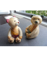 2 BEARS in porcelain made by CAPODIMONTE NAPOLI Italy Original from 1960s - $35.00