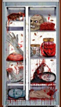 Creepy Horror Refrigerator Door Cover Morgue Csi Laboratory Halloween Decoration - £4.46 GBP