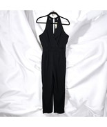 Blu Pepper Sleeveless Jumpsuit Woman Small Black V Neck Back Zip NO Belt... - $13.09