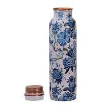 Pure Copper Water Bottles For Office Use 1000ML Premium Meena Printed - £23.88 GBP