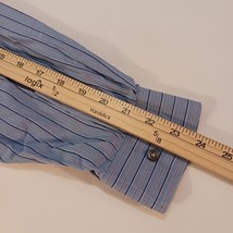 Calvin Klein Size 17 1/2 Striped Men's Long Sleeve Button Up Shirt Cotton Blue image 7