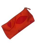 Clinique Cosmetic Makeup Bag Red &amp; Orange Leaf Print 9 in Travel Accessory - $169.16 MXN