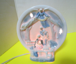 Porcelain Nativity Scene Night Light Toggle Switch On Cord 8&quot;T Includes ... - £15.77 GBP