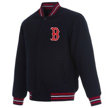 MLB Boston Red Sox  JH  Design Wool Reversible Jacket  Navy 2 Front  Logos - £109.76 GBP