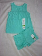 Jumping Beans Girls Turquoise Sleeveless Two Piece Shorts Outfit 18 MO New W/T - £8.64 GBP