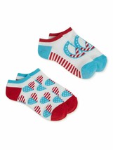 Peace Sign Patriotic No-Show Socks 2 Pairs Shoe Size 4-10 Sock Size 9-11... - £4.42 GBP