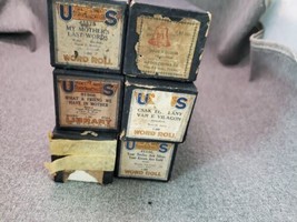 Estate Find LOT of 6 Vintage BEL &amp; US PLAYER PIANO Word-Roll MUSIC ROLLS - £41.10 GBP