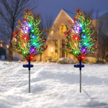 Solar Christmas Decorations Outdoor, IP65 Waterproof Solar Christmas Tree 2 Pack - £24.03 GBP