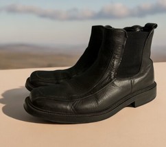 ALFANI Men&#39;s Boots Italy Leather SquareToe Chukka  Lace Black Size 8.5 - $37.61