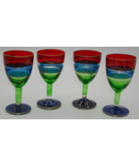 Miniature Stemmed Wine Glasses w/Gold Trim - Unique Collectible - £8.89 GBP