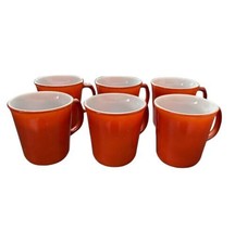 (8) Vintage Pyrex Corning Glass Coffee Tea Mugs Cups Burnt Orange - £26.38 GBP