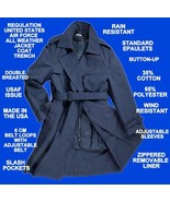 USAF Air Force Uniform BLUE Trench Overcoat All Weather Jacket W LINER A... - $57.59 CAD+
