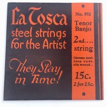 La Tosca Banjo 2nd String 592 Antique In Package Tenor Chrome Steel Silk... - $12.50