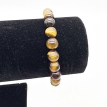 8mm Genuine Tiger Eye Bracelet Healing Protection Balance Men Women Jewelry - $185.22 MXN