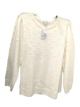 New Croft &amp; Barrow Elegant Ivory Raise Dots Sweater Womens 3XL Cozy Holi... - £35.46 GBP