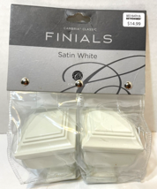 Cambria Classic Finials Satin White Curtain Drapery Rod New Pack of 2 - £11.61 GBP