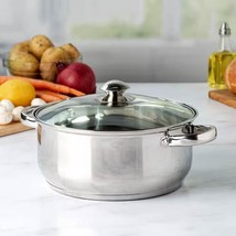 5-Quart Stainless Steel Dutch Oven with Glass Lid - $134.99