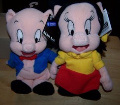 Warner Brothers Studio Store Beanbags - Porky &amp; Petunia Pig - 1998 - Nwt! - $39.99