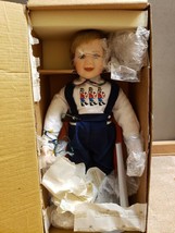 Vintage Ashton Drake Galleries Christmas Boy Porcelain Doll #93222 - £30.95 GBP