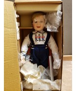Vintage Ashton Drake Galleries Christmas Boy Porcelain Doll #93222 - £31.64 GBP