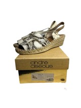 ANDRE ASSOUS Snakeskin Print Espadrilles Wedge Sandals Women’s Size 10 New - $49.50
