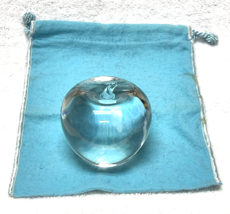 Large Tiffany &amp; Co  Apple Crystal Paperweight Signed w Original Blue Bag... - $84.15
