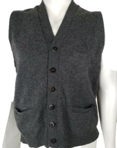 Campus Grandpa Sweater Mens L Gray Heather Wool Blend Cardigan Vest Vint... - $356.01 MXN