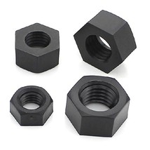 Bluemoona 100 Pcs - Nylon Hex Nuts Black Metric Thread Plastic Hex Head Nuts Bla - £4.22 GBP