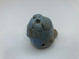 Vintage Handmade Clay Ocarina Mustache Man Face Wind Instrument Collectible - $14.50