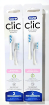 2 Pack Of 2 Oral B Clic Replacement Brush Heads Sensitive Clean - £20.53 GBP