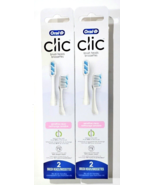 2 Pack Of 2 Oral B Clic Replacement Brush Heads Sensitive Clean - £19.42 GBP