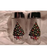 Vtg Sabin Salt Pepper Shakers Christmas Tree Theme 1990s 5&quot; Tall Action ... - $16.66 CAD
