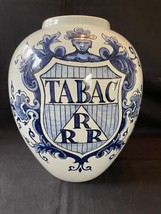 Antique large ceramic Dutch Delft Tobacco jar. Signed bottom - $250.00