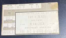 METALLICA Concert Ticket Stub 1991 Rosemont Horizon Vintage Original - £7.75 GBP