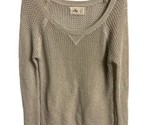 Hollister Sweater  Womens Size L Open Knit Gold Sparkle  Round Neck Long... - $15.50