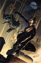 Tony Parker SIGNED DC Comic Art Print ~ Batman &amp; Catwoman - £23.32 GBP